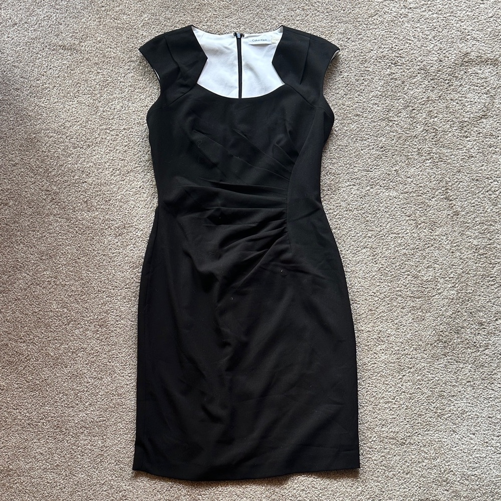 Calvin Klein Black and White Midi Dress